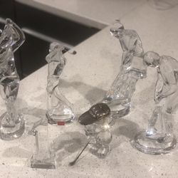 Baccarat Crystal Golf Figurines 