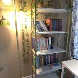 Bookshelf With Stand Lamp.