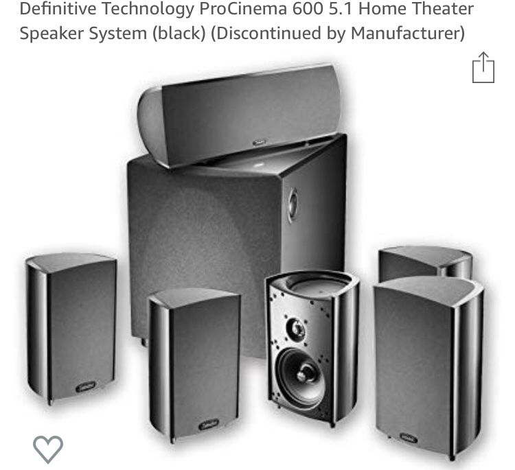 Definitive Technology Procinema 600 5.1 Speaker systemwide/ Onkyo receiver