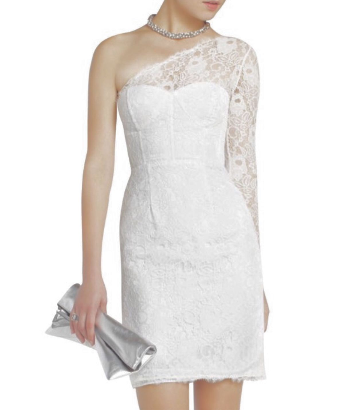 BCBG MaxAzria White Lace Cocktail Dress Size S/XS 