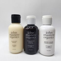 John Masters Travel Detangler, Shampoo, & Conditioner 2oz Each