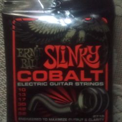 Set Of Ernie Ball Slinky Cobalt Guitar Strings 