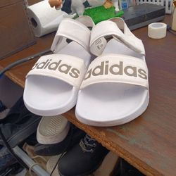 Adidas White Sandals Size 7