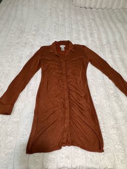 Vestido camisero color terracota