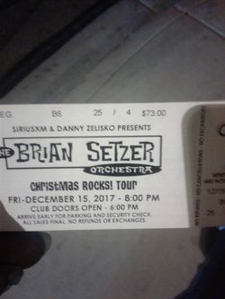 Brian Setzer Orchestra 1 ticket. Sold Out $75eet at venue