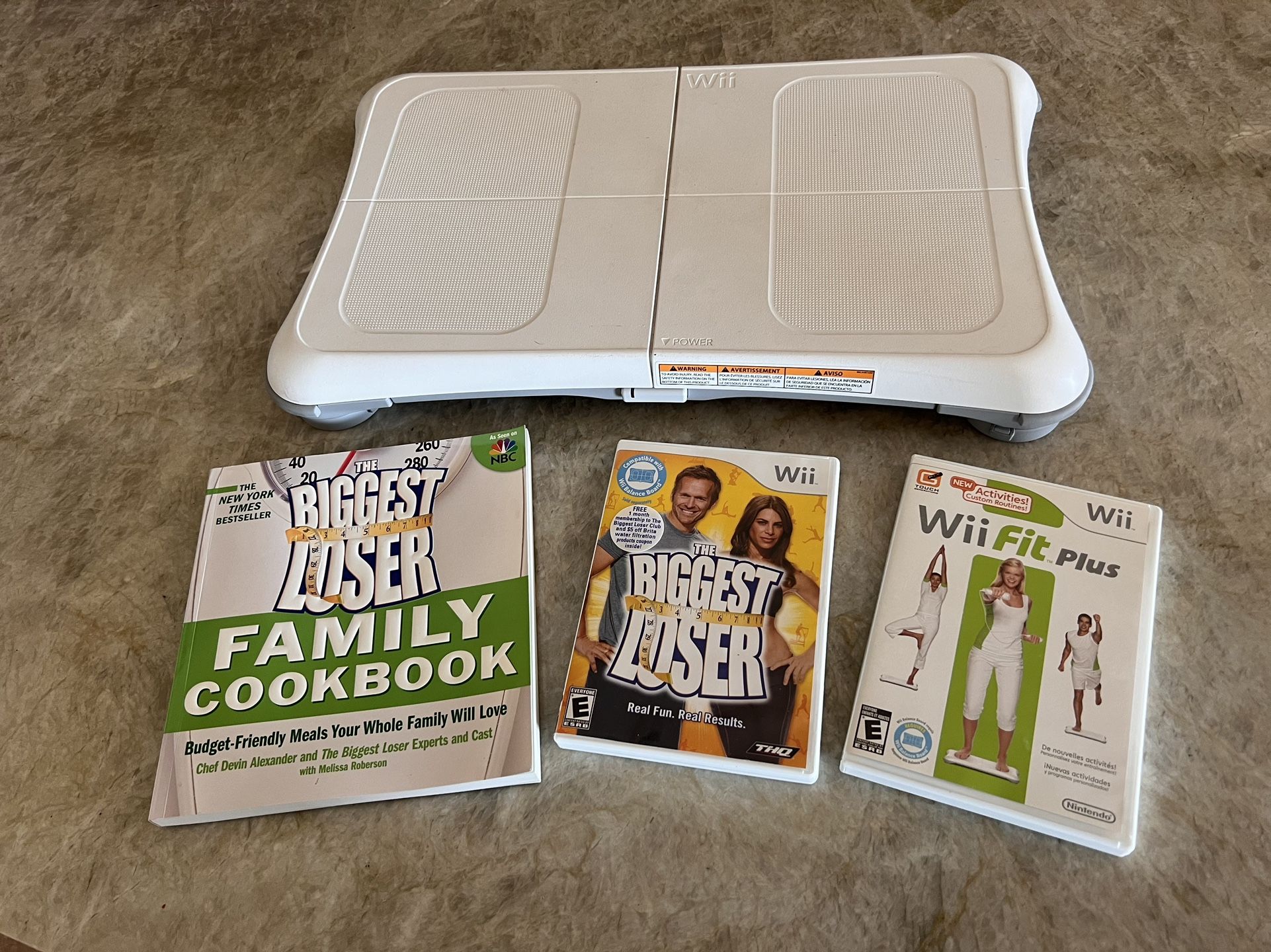 Wii Fit Balance Board with Wii Fit Plus, Wii Biggest Loser & Cookbook