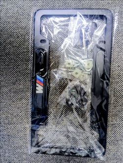 BMW License Plate Frames Black Both For $20 metal