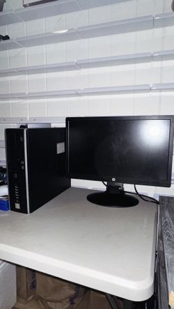Complete HP Desktop Computer Setup - Monitor & Cables Included - Works Great!