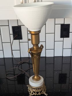 Vintage Brass And Metal Table Lamp