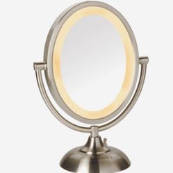 Jerdon Lighted Oval 2 Way Make-up Mirror 