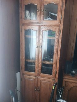 lighted cabinets 2 plus entertainment center.