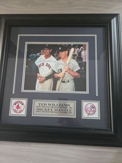 Mickey Mantle New York Yankees Ted Williams Boston Red Sox c o a autographed