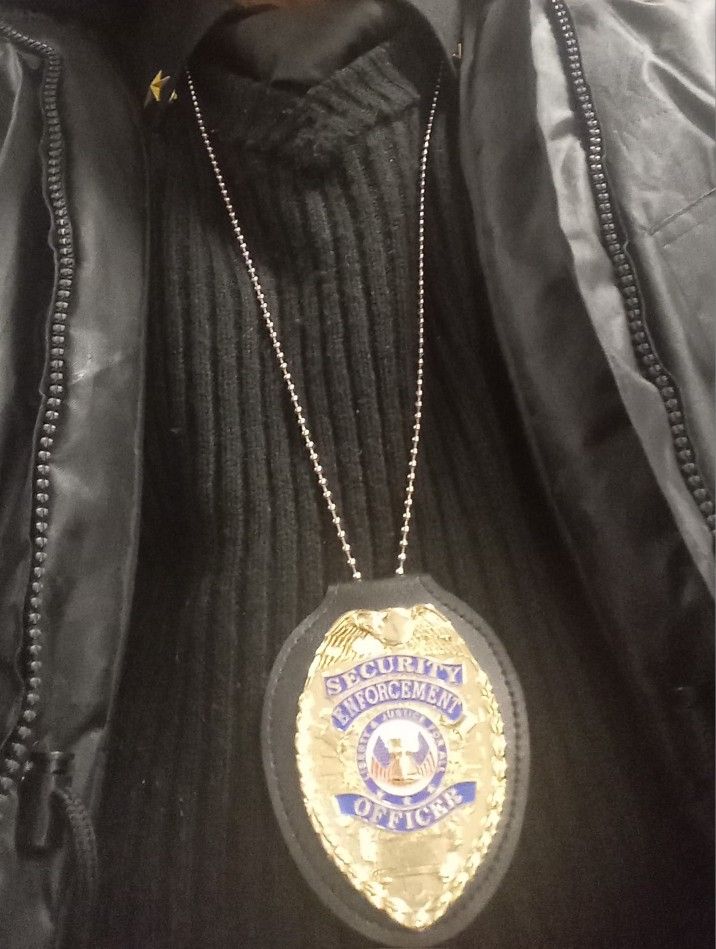 Security Enforcement Officer Badge with Holder – Gold Tone (NEW) – 2 Available