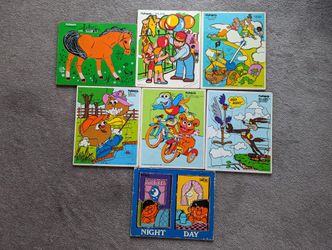Seven Children's Wooden Puzzles