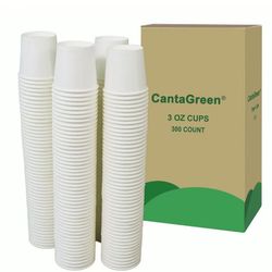 3 OZ Heavy duty Cups,300 Count White Paper Bath Cup
