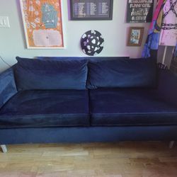 Ethan Allen Suede Loveseat Couch