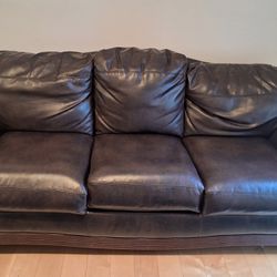 Free Dark Brown Leather Sofa 