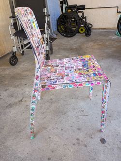 One of a kind sticker art chair