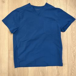 Mandala Blue Scrub Top Men’s Large