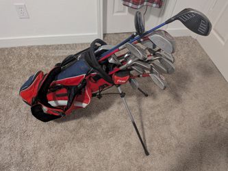 Golf clubs and bag