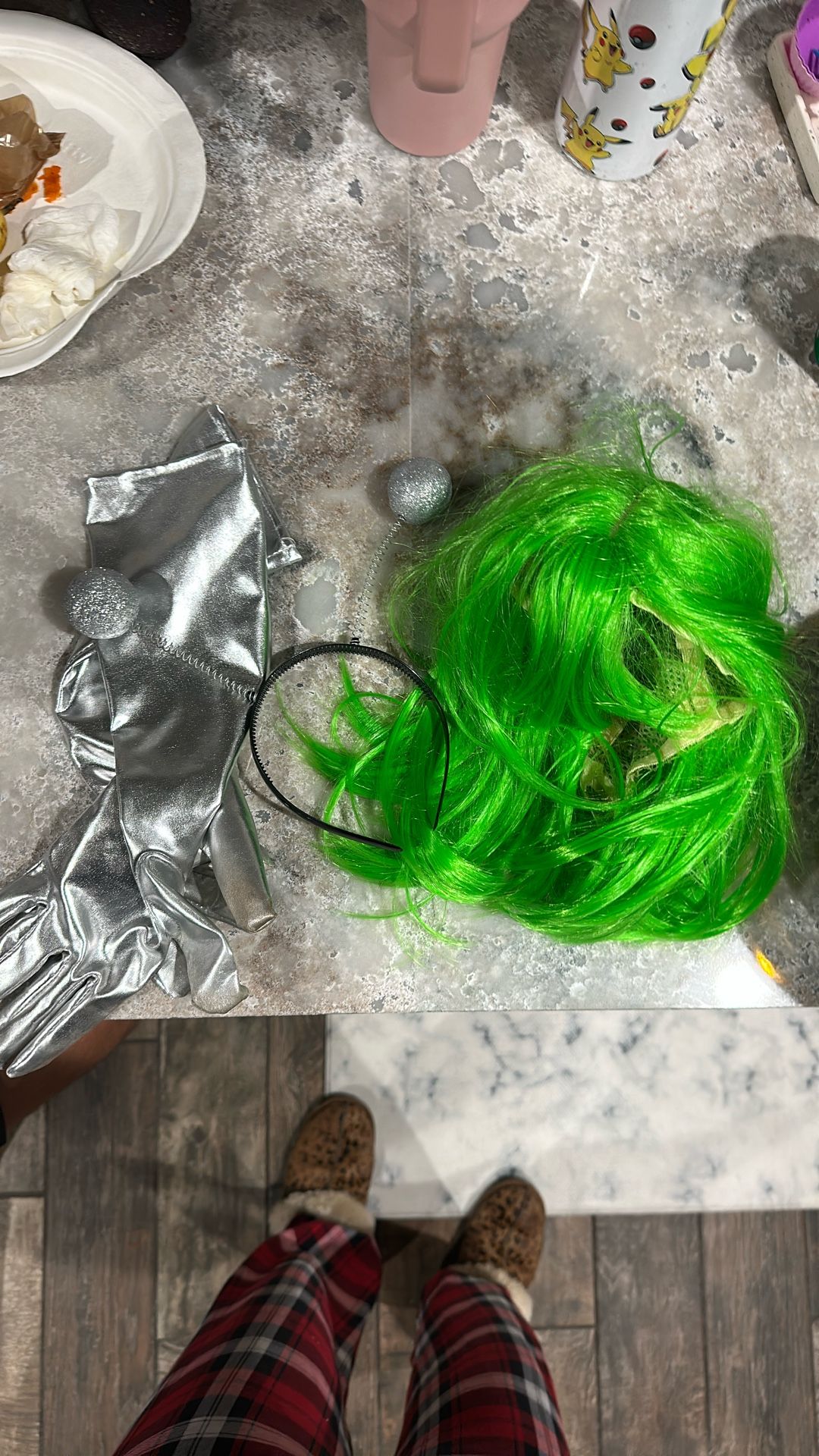 Alien Costume Wig Silver Gloves/headband $15