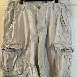 Hollister California Distressed Hem Cargo Shorts Y2k Skater Sz 34 