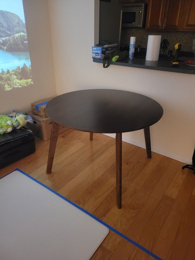 Bettie Walnut Round Dining Table