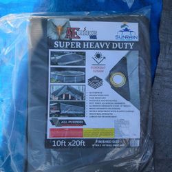 10ft × 20ft Super Heavy Duty Grey Tarp 