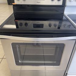 WHIRLPOOL GLASS TOP STOVE STAINLESS STEEL