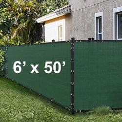 (New in box) $40 Black Color 6x50 FT Privacy Screen Fence, Mesh Shade Cover for Garden Wall Yard Backyard