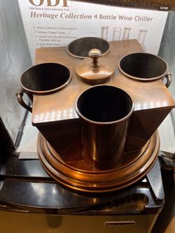 💎 ODI Old Dutch International 💎 Four Bottle Wine Chiller Antique Copper Finish 💎 New In Box
