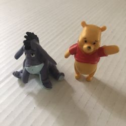 Disney 2”  figures lot of 2 Winnie, the Pooh & Eeyore Numbered On Bottom