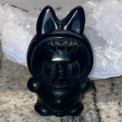 Natural Obsidian Crystal Labubu Carving