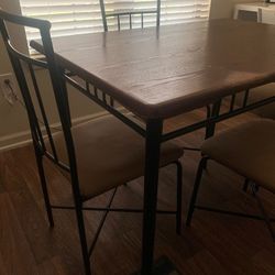 11-2 5-piece Dining Set, Black and Oak. As Is. Assembled