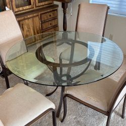 Glass Table With 4 Chairs