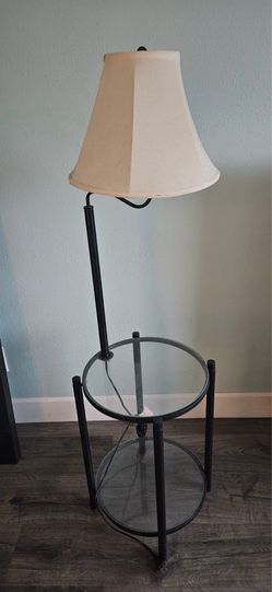 Glass table night stand w/ light
