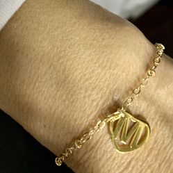 A-Z 18k Gold Plated Heart initial letter with adjustable chain