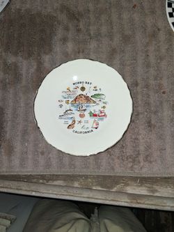 Vintage Morro Bay California Souvenir Plate – Retro Coastal Decor Display Plate