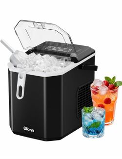 Silonn Ice Maker Countertop, Portable Ice Machine with Carry Handle,