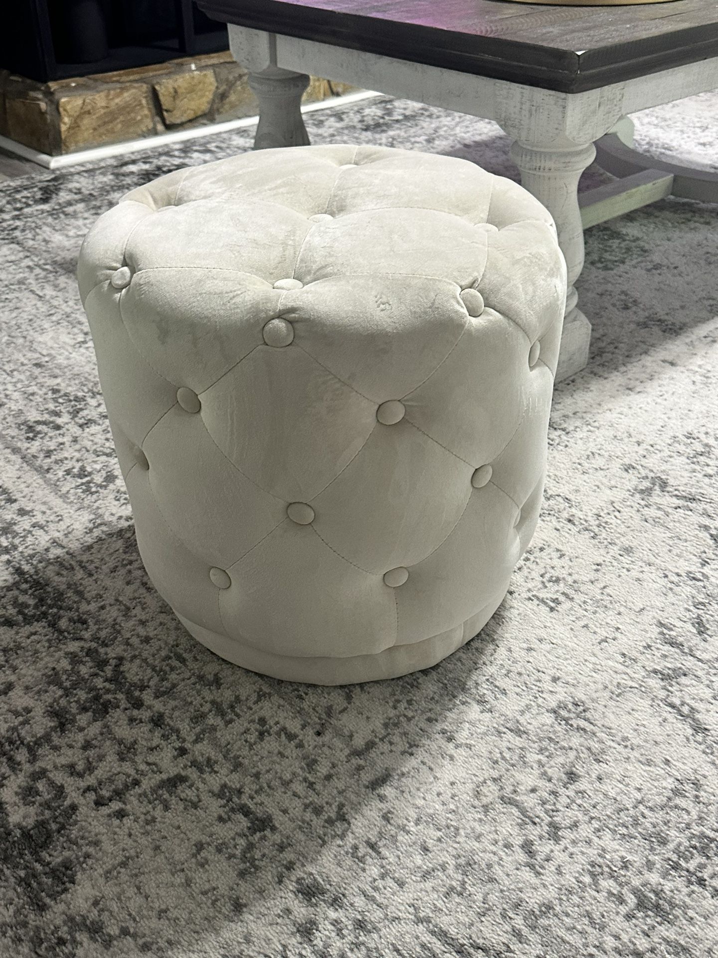 Cream Ottoman Set Of 2