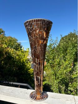 Retro Mosaic Trumpet Vase