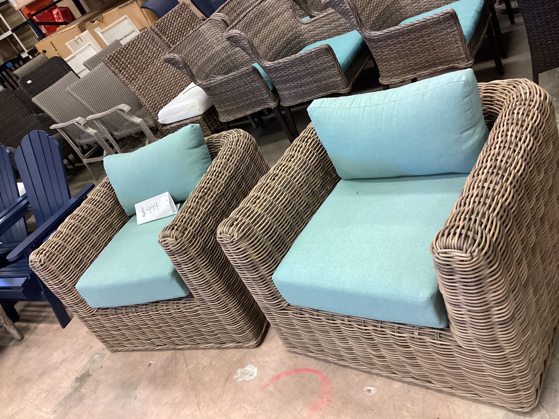 (New) Home Decorators Collection Bentwater Creek Taupe Commercial 2-Piece Aluminum Wicker Outdoor Patio chair