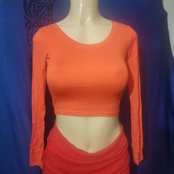 New Orange Blouse Size Small Stretch 