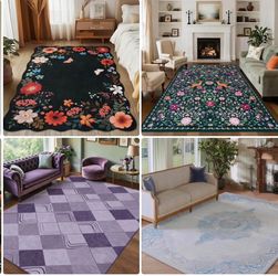 5x7 low pile area rugs, $40 ea, NEW