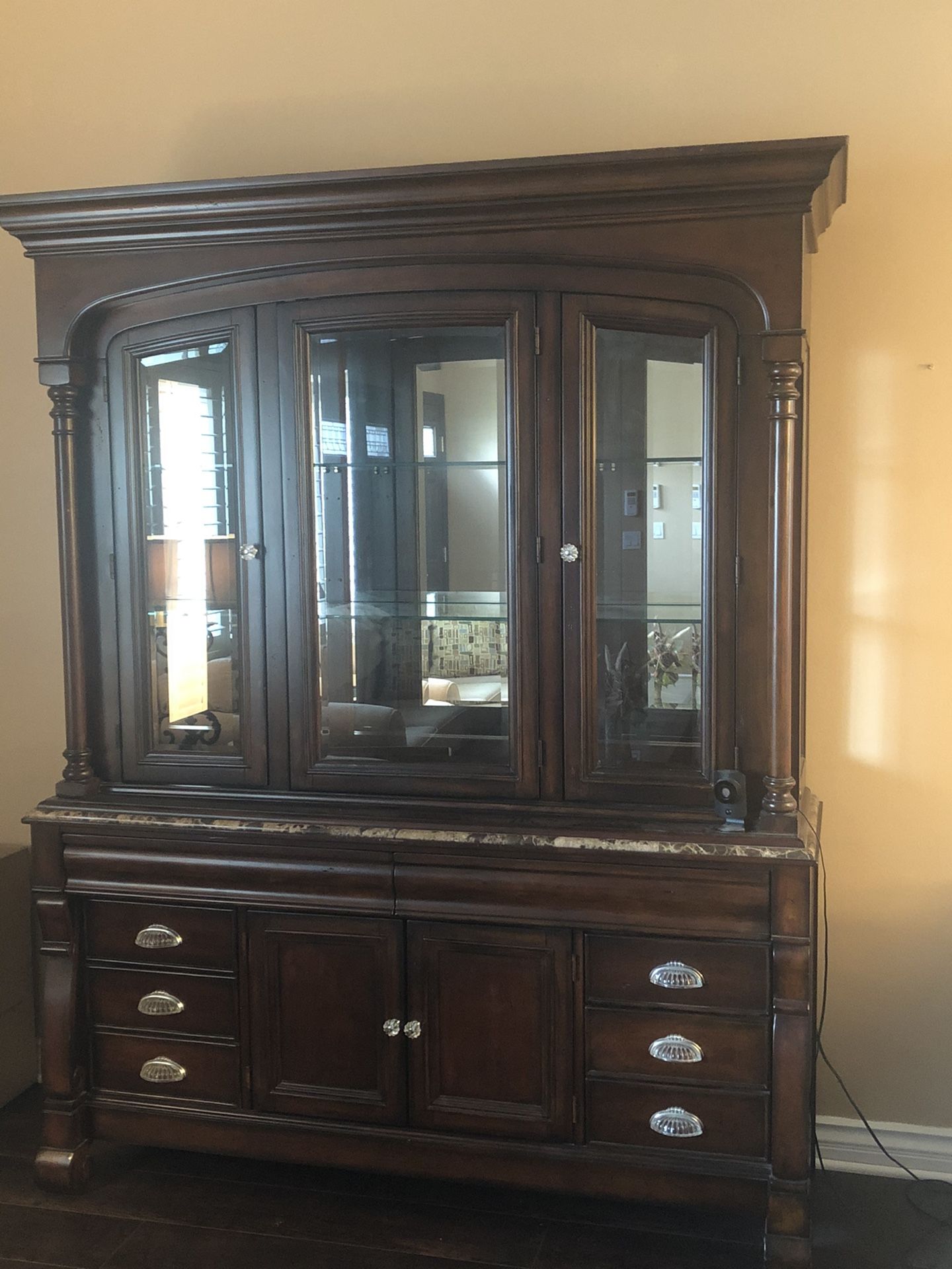 China Cabinet with Dining Table and chairs
