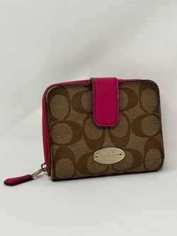 Coach Signature Bifold Zip Wallet