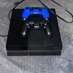 PS4 With 2 Controllers And HDMI Cord
