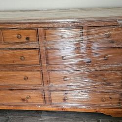 Solid Wood Dresser, Bed, Nightstand