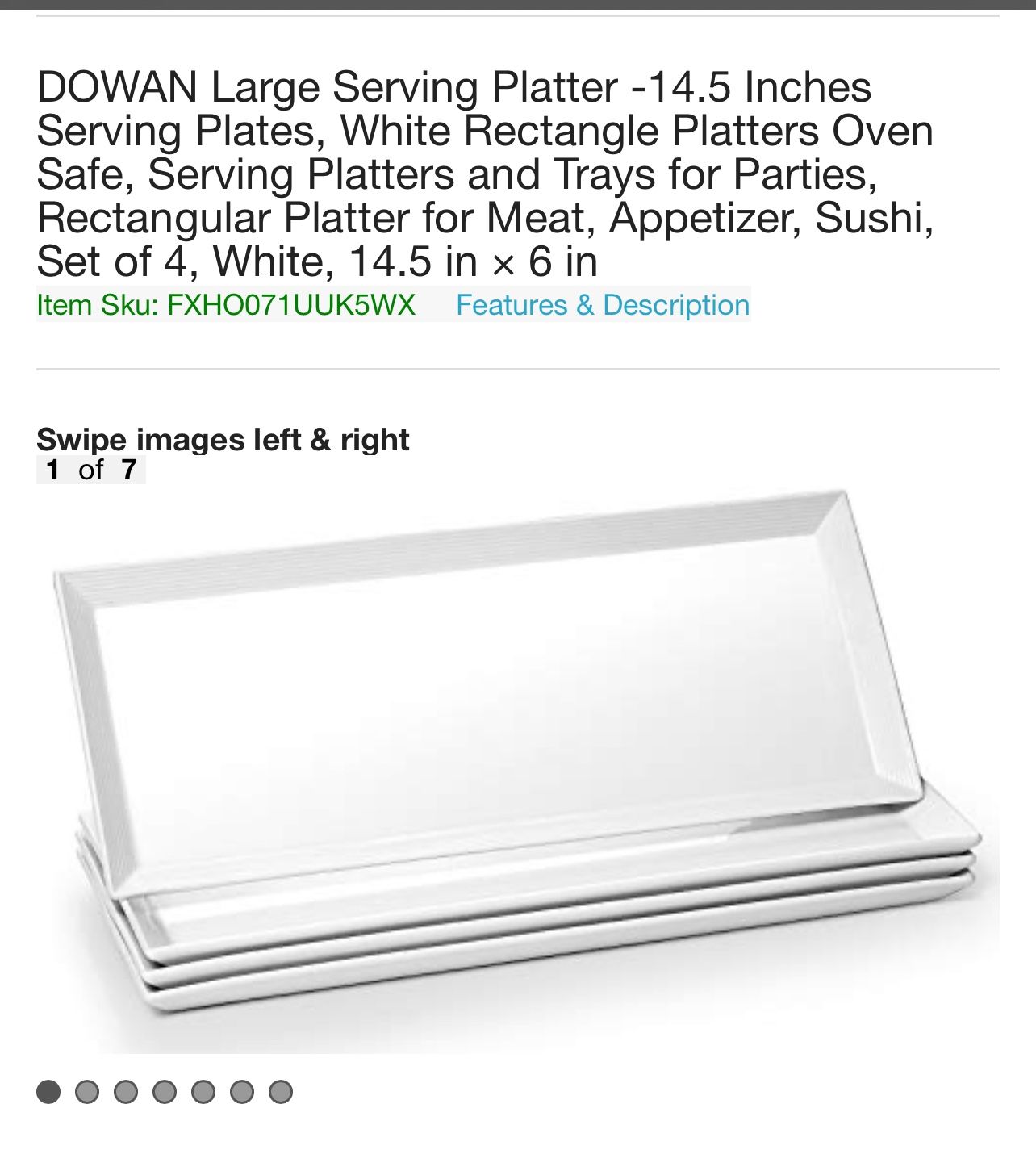 Set Four Rectangle Plates