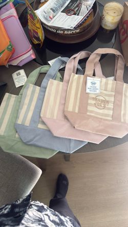 Trader Joe’s striped mini canvas tote bag